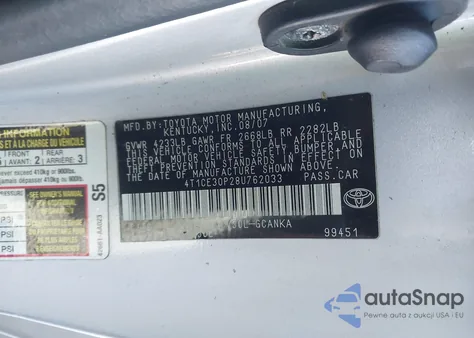 2008 Toyota Camry Solara Sport from USA, damaged, VIN 4T1CE30P28U762033